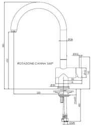 Grifo de cocina Reginox Yampa con caño giratorio cromo K1050K R31698