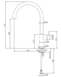 Grifo de cocina Reginox Levisa con caño giratorio cromado K1080K R31629