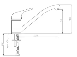 Grifo de cocina Reginox Ela Basic con caño giratorio R31599