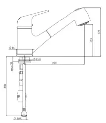 Grifo de cocina Reginox Jerico Basic con caño rociador R31605