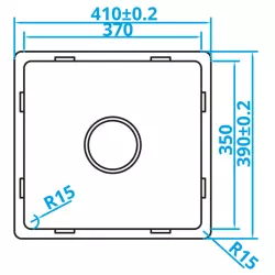 Fregadero de acero inoxidable Caressi Basic Line 37x35 para montaje enrasado, bajo encimera y sobre encimera CABL37R15 1208920569