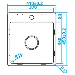 Fregadero de acero inoxidable Caressi Basic Line 41x45 para montaje enrasado, bajo encimera y sobre encimera con agujero para grifo CABL37KR15 1208920570