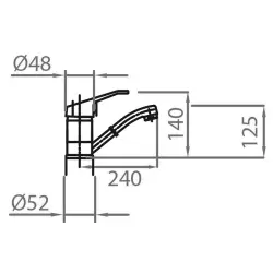 Grifo monomando de cocina Caressi Basic Line Cromo CABL110CH 1208920582