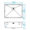 Caressi spoelbak RVS CAPP55R6R0 B55xL40xD18.5cm opbouw onderbouw vlakinbouw 1208920588