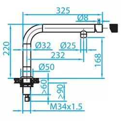 Grifo monomando de cocina CARESSI White Line de acero inoxidable CA109WH ECO 1208920613