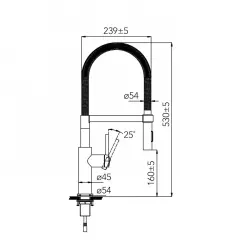 Grifo monomando de cocina Caressi acero inoxidable CA117I ECO 1208920633