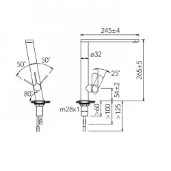 Mezclador monomando de cocina CARESSI Acero inoxidable CA119I ECO 1208920635