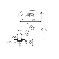 Grifo monomando de cocina cromado CARESSI CA108CH ECO 1208920641