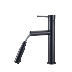 Mezclador monomando de cocina CARESSI Black Line con caño extraíble acero inoxidable negro CA116BK U ECO 1208920652