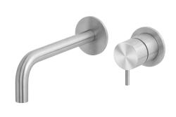 Grifo de lavabo empotrado Waterrevolution Flow totalmente en acero inoxidable T116BIEV2 con caño de 15 cm