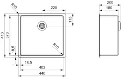 Fregadero Reginox New Jersey de acero inoxidable 40x37 nuevo modelo T09J2LLU06GDS R32794