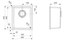 Fregadero Reginox Houston de acero inoxidable 34x40 de montaje bajo encimera, en superficie y empotrado L2200 R32862