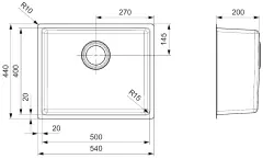 Fregadero Reginox Houston de acero inoxidable 50x40 de montaje bajo encimera, sobre encimera y enrasado L2100 R32855