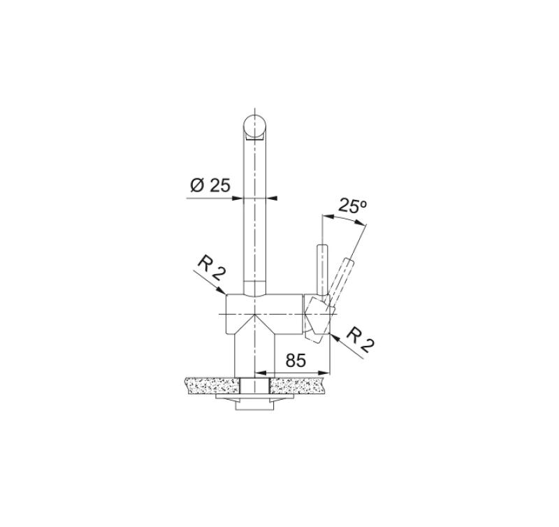 Grifo de cocina Franke Atlas Neo de acero inoxidable macizo  caño giratorio 115.0521.435