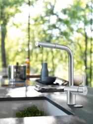 Grifo de cocina Franke Atlas Neo acero inoxidable satinado  caño extraíble acero inoxidable 115.0521.438