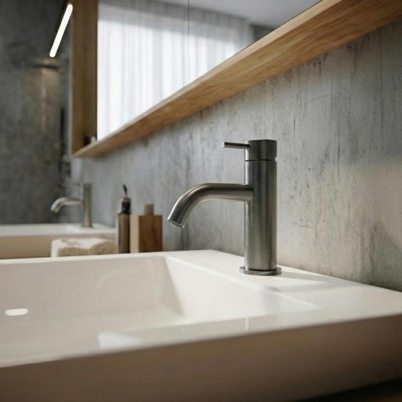 Grifo para lavabo Watervolution Flow PVD cepillado gun metal T110GME