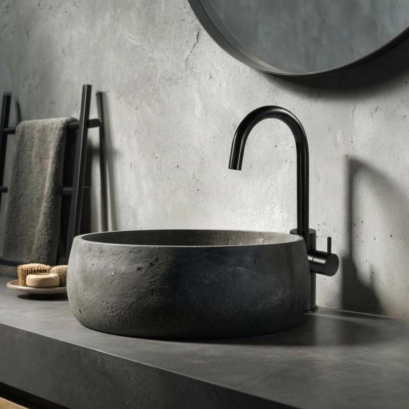 Grifo Waterevolution Flow para lavabo modelo alto negro mate T1121FPR