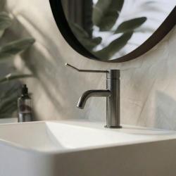 Grifo de lavabo Waterevolution Flow con tapón clic PVD gris plomo T111GME