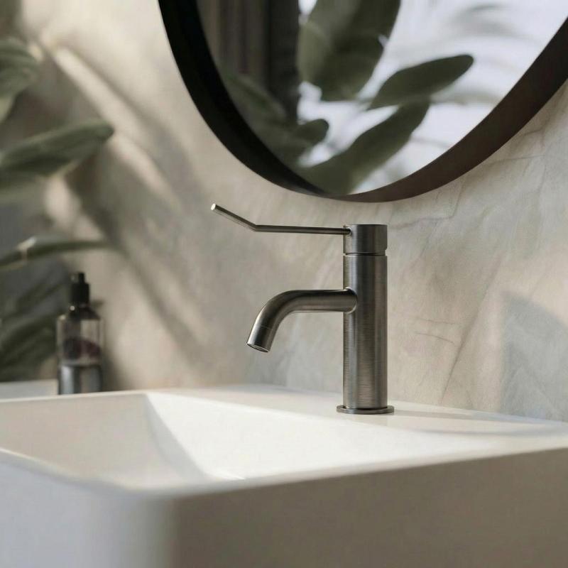 Grifo de lavabo Waterevolution Flow con tapón clic PVD gris plomo T111GME