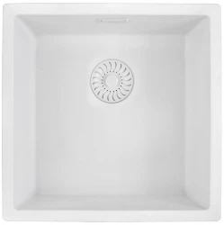 Fregadero de cuarzo blanco Caressi White Line 40cm enrasado CAGRPP40WH-FL 1208921336