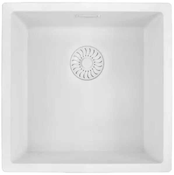 Fregadero de cuarzo blanco Caressi White Line 40cm enrasado CAGRPP40WH-FL 1208921336