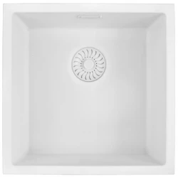 Fregadero Caressi White Line Quartz blanco 40cm sobre encimera o bajo encimera CAGRPP40WH-TU 1208921340