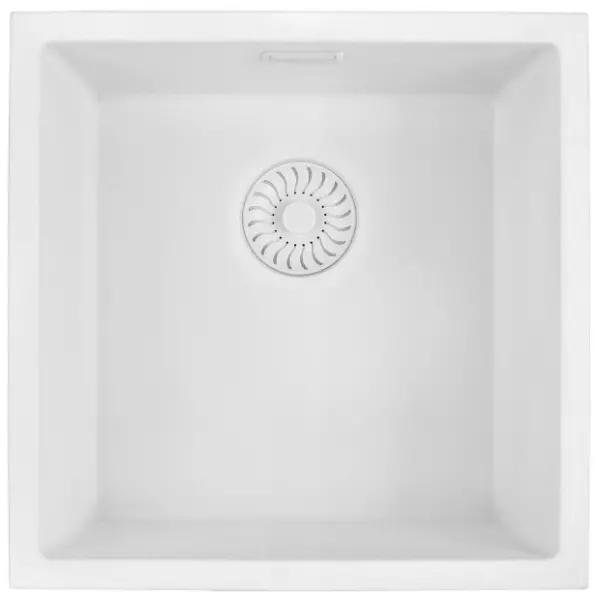 Fregadero Caressi White Line Quartz blanco 40cm sobre encimera o bajo encimera CAGRPP40WH-TU 1208921340