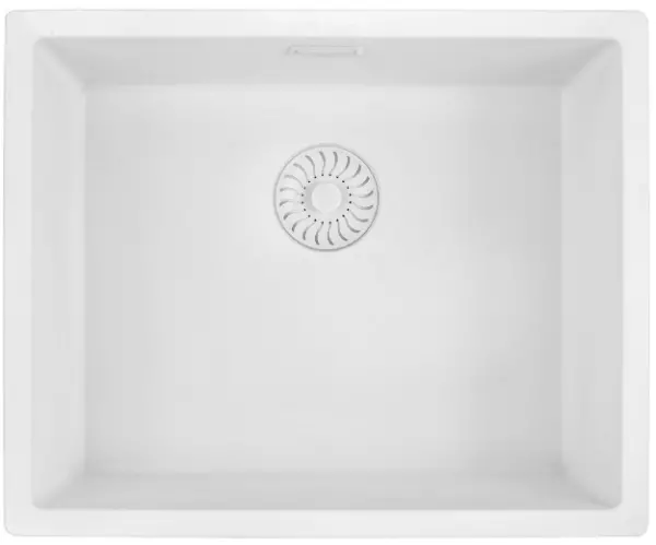 Fregadero de cuarzo blanco Caressi White Line 50cm enrasado CAGRPP50WH-FL 1208921342