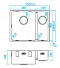 Caressi 1,5 rvs spoelbak CA3415R10 B34+B15xL40xD18.5cm onderbouw opbouw of vlakbouw 1208921375