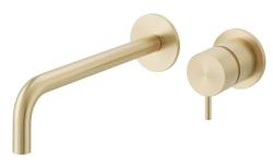 Waterevolution Flow Grifo monomando para lavabo empotrable PVD oro blanco con caño de 21 cm T116BWGE-21