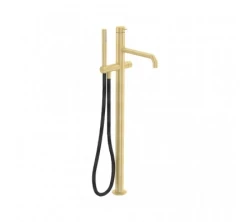 Mezclador Waterevolution Flow de pie para bañera con teleducha en color dorado claro T133WGE