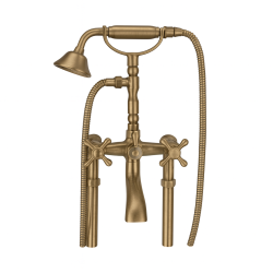 Grifo PB Nostalgic de pie para bañera independiente con pomos fuertes en color bronce 6000