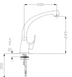 Grifo de cocina DEMM monomando con caño giratorio cromado 1208947357