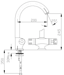 Grifo termostático de cocina DEMM con caño giratorio cromado 1208947361