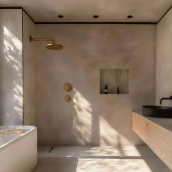 Termostato Waterevolution Flow de ducha empotrado con 1 válvula de desvío latón satinado