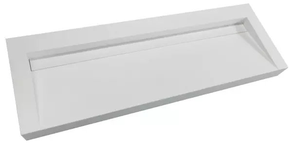 Lavabo Solid-S Quatra de superficie sólida en blanco mate sin orificio para grifo con cubierta sólida B140xD45xH8 1208952413.