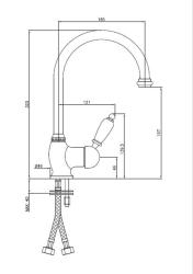 Grifo de cocina PB classic monomando con caño giratorio 200 mm Bronce 1208953114