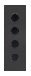 Indux Corner Columna de energía con 4 enchufes con toma de tierra, color negro 1208953219