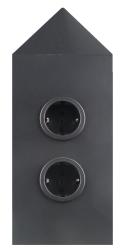 Indux Corner Columna de energía con 2 enchufes con toma de tierra Esquina Negro 1208953221