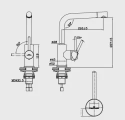 Grifo de cocina Reginox Somo de acero inoxidable con caño giratorio completo de acero inoxidable satinado R34569