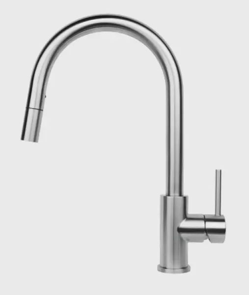 Grifo alto de cocina Reginox Huron de acero inoxidable caño giratorio extraíble completo de acero inoxidable satinado R34576