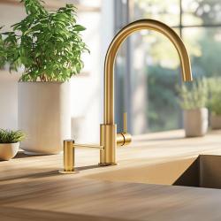 Dispensador de jabón empotrable Reginox PVD dorado para montaje superior rellenable desde arriba 1208953367