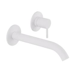 Grifo mezclador de lavabo SB Round empotrado blanco mate 162mm