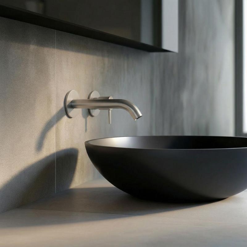 Grifo mezclador de lavabo SB Round empotrado de acero inoxidable 316 132mm