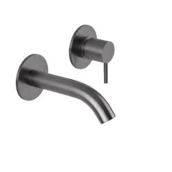 Grifo mezclador de lavabo SB Round empotrado  Gris plomo 316 PVD 102mm