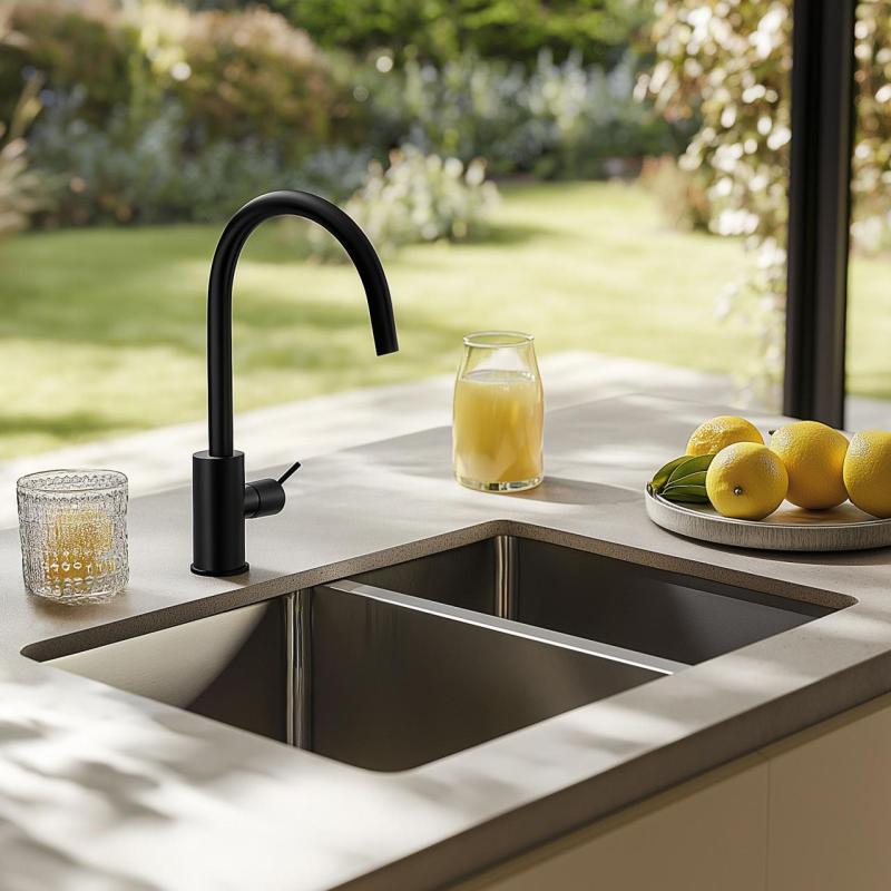 Fregadero Franke Mythos MYX 160.34.16 BL de un seno y medio de acero inoxidable bajo encimera 34+16cm 122.0638.273