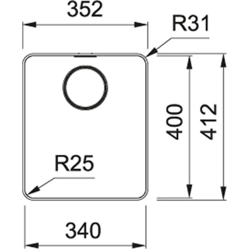 Fregadero Franke Mythos MYX 210.34 acero inoxidable 34x40cm montaje enrasado 127.0638.274