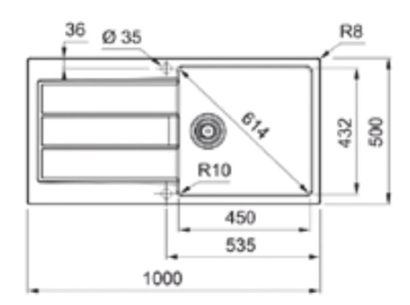Franke Sirius 2 S2D 611 fregadero de plástico con escurridor blanco sobre construcción 100x50 143.0634.551