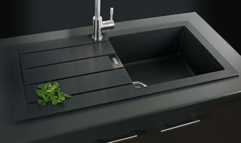 Franke Sirius 2 S2D 611 fregadero de plástico con escurridor negro de superficie 100x50 143.0634.480