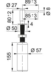 Dispensador de jabón Franke Atlas empotrable pvd gris plomo 112.0717.103